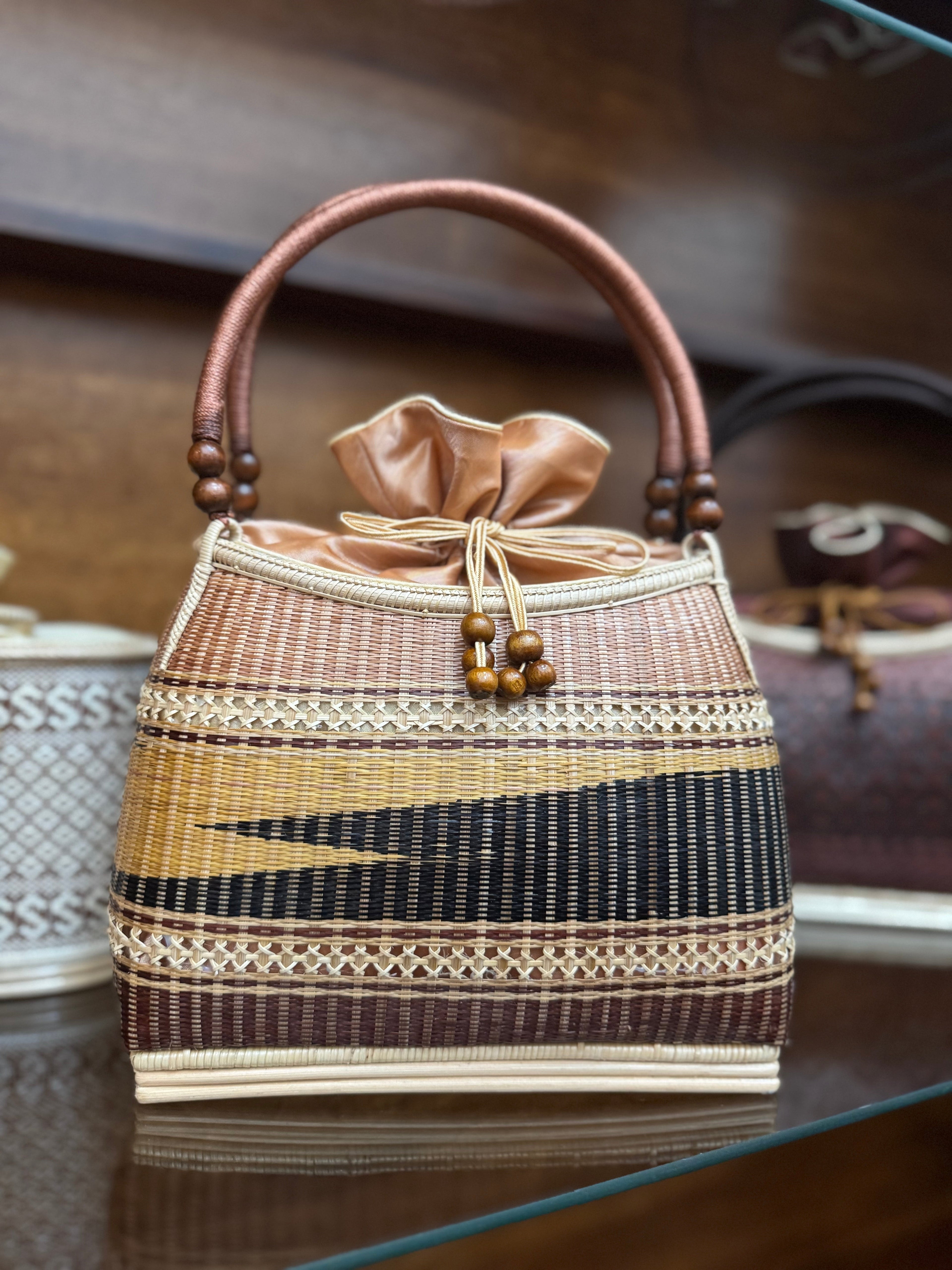 Crescent Shaped Bamboo Handbags