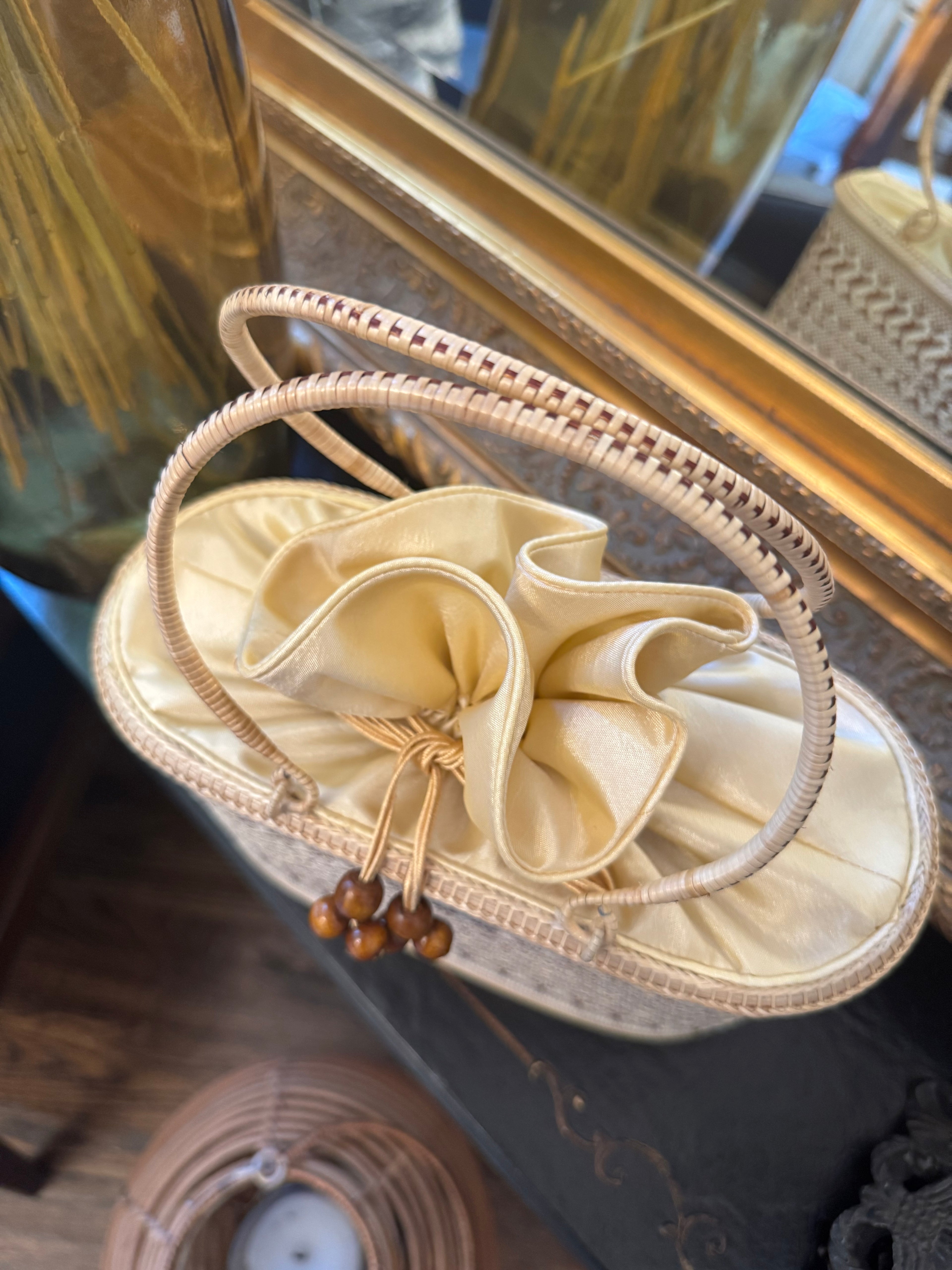 small beige purse by thai kraft